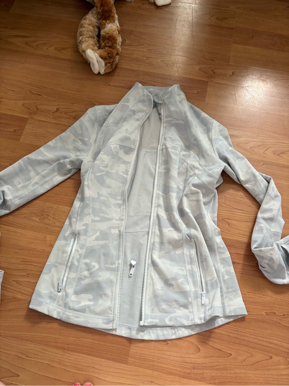 lululemon athletica Light Gray Camo Bomber Jacket